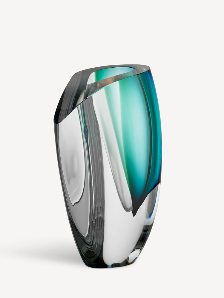 K&B Mirage vase grøn/blå 31cm